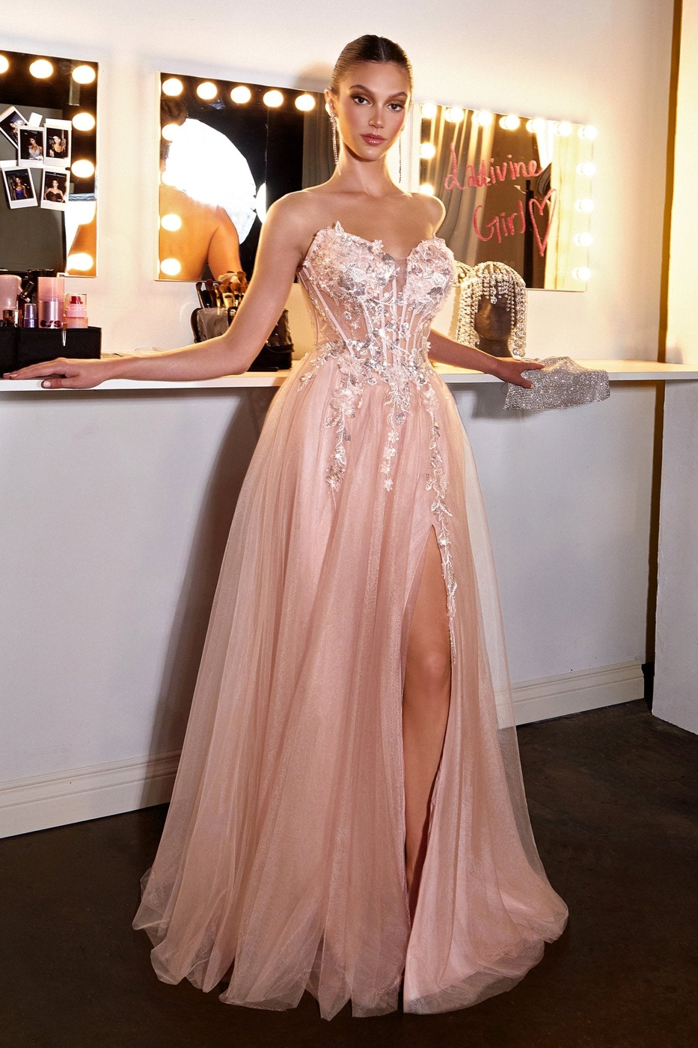 A-Line Gown in Blush, view 3