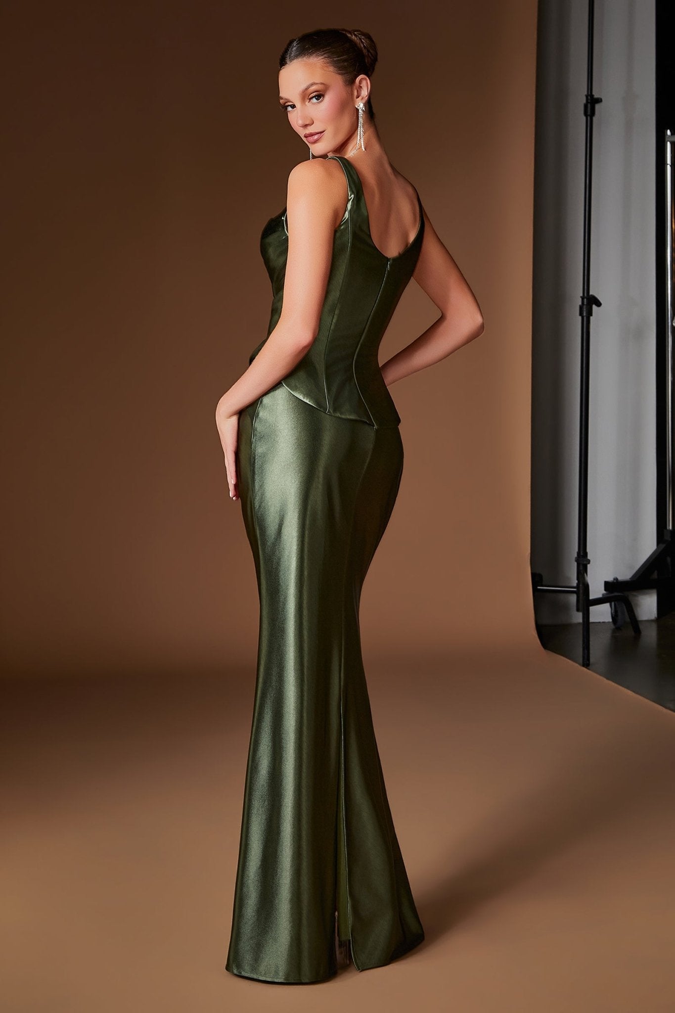 Fitted Gown in Burgundy, view 3