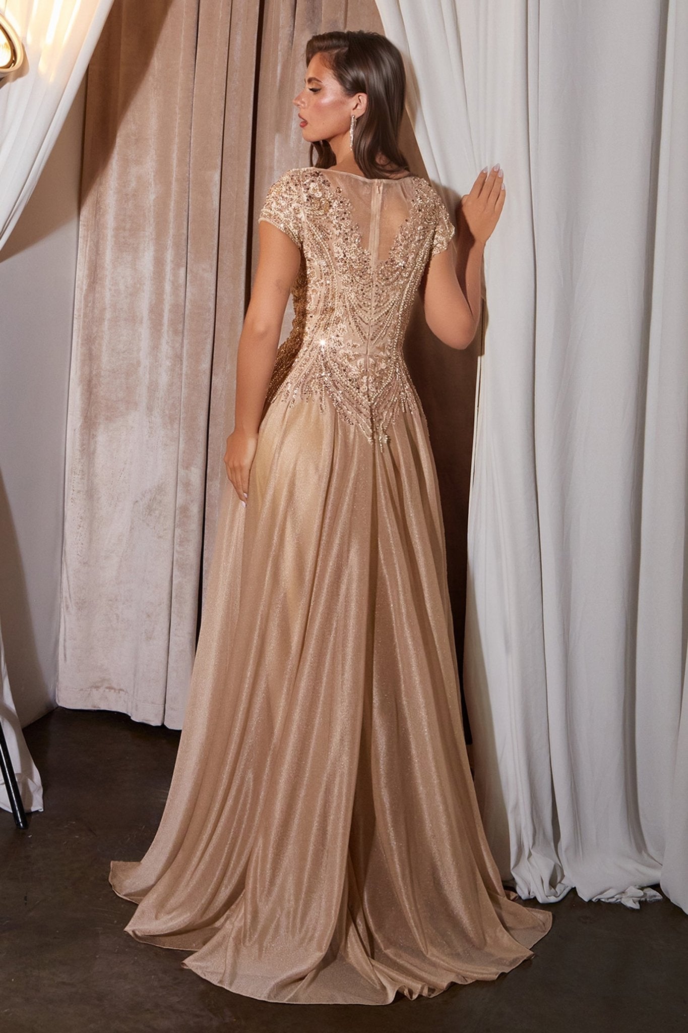 A-Line Gown in Gold, view 2