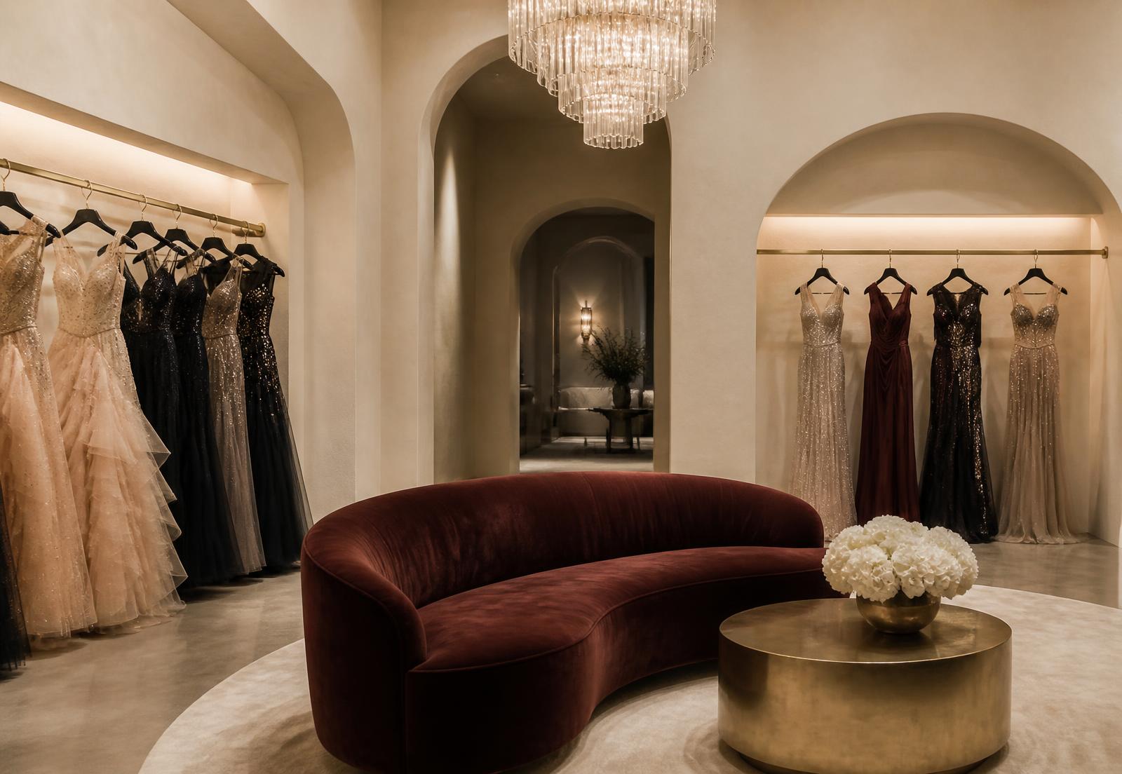 Interior of the Jolie Couture Paris showroom in Los Angeles
